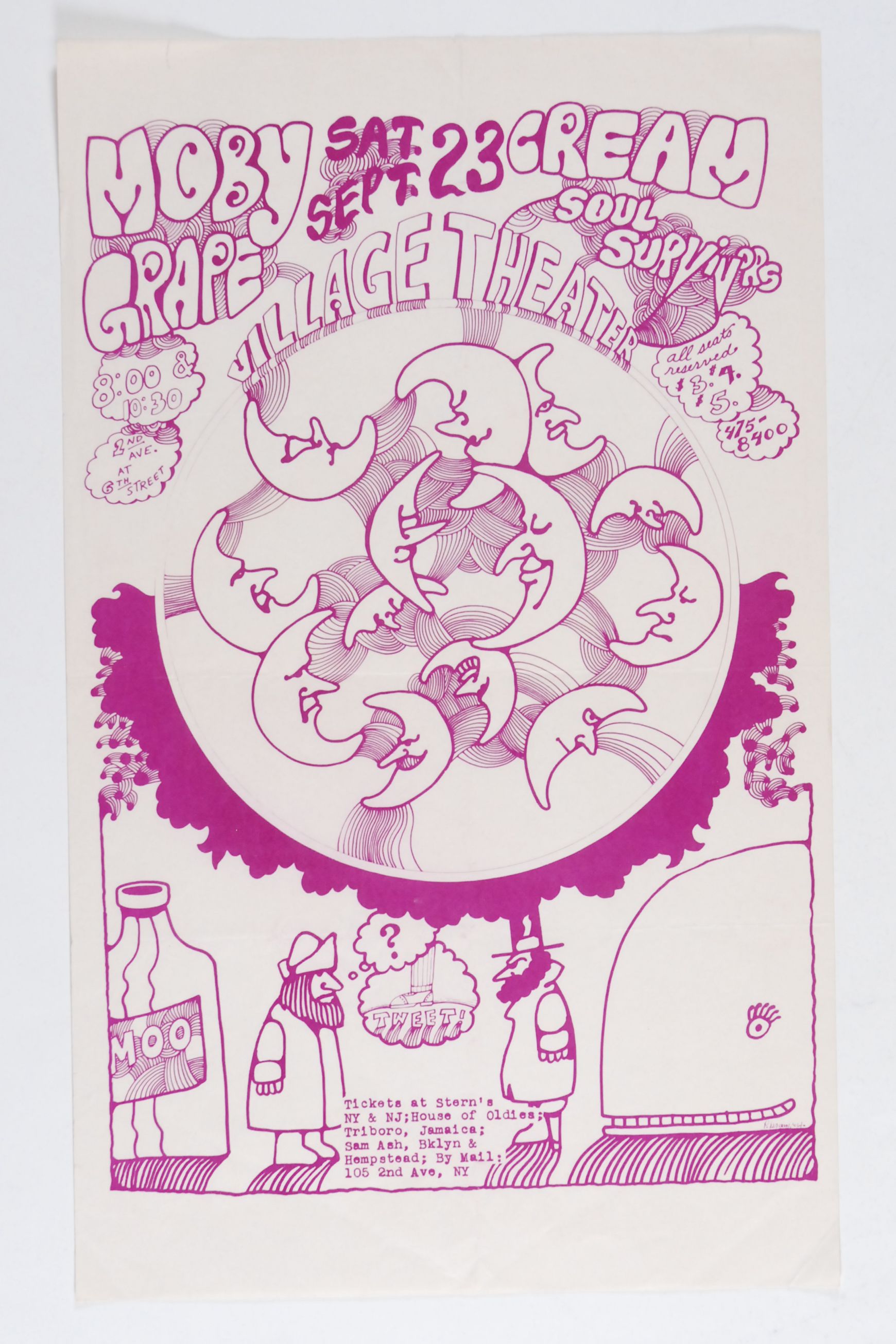 Moby Grape / Cream at Village Theatre 1967 Concert Poster
