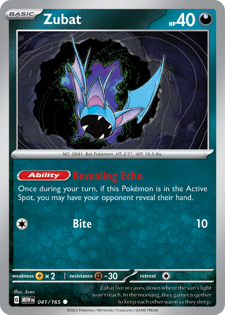 Zubat (41/165) - 151 Pokémon Card