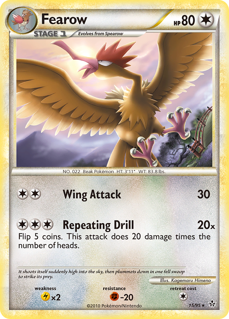 Fearow (15/95) - HS—Unleashed Pokémon Card