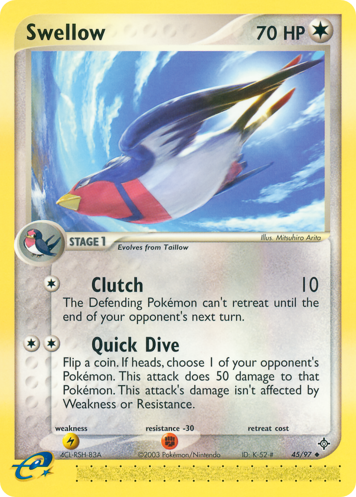 Swellow (45/97) - Dragon Pokémon Card