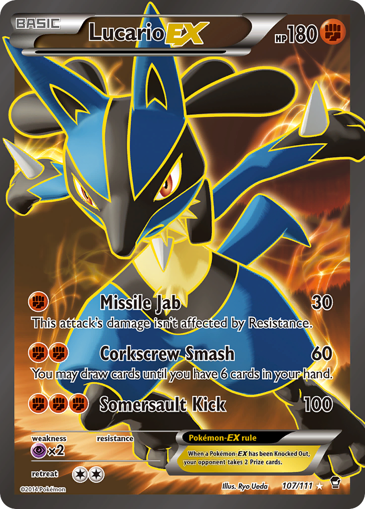 Lucario EX (107/111) - Furious Fists Pokémon Card