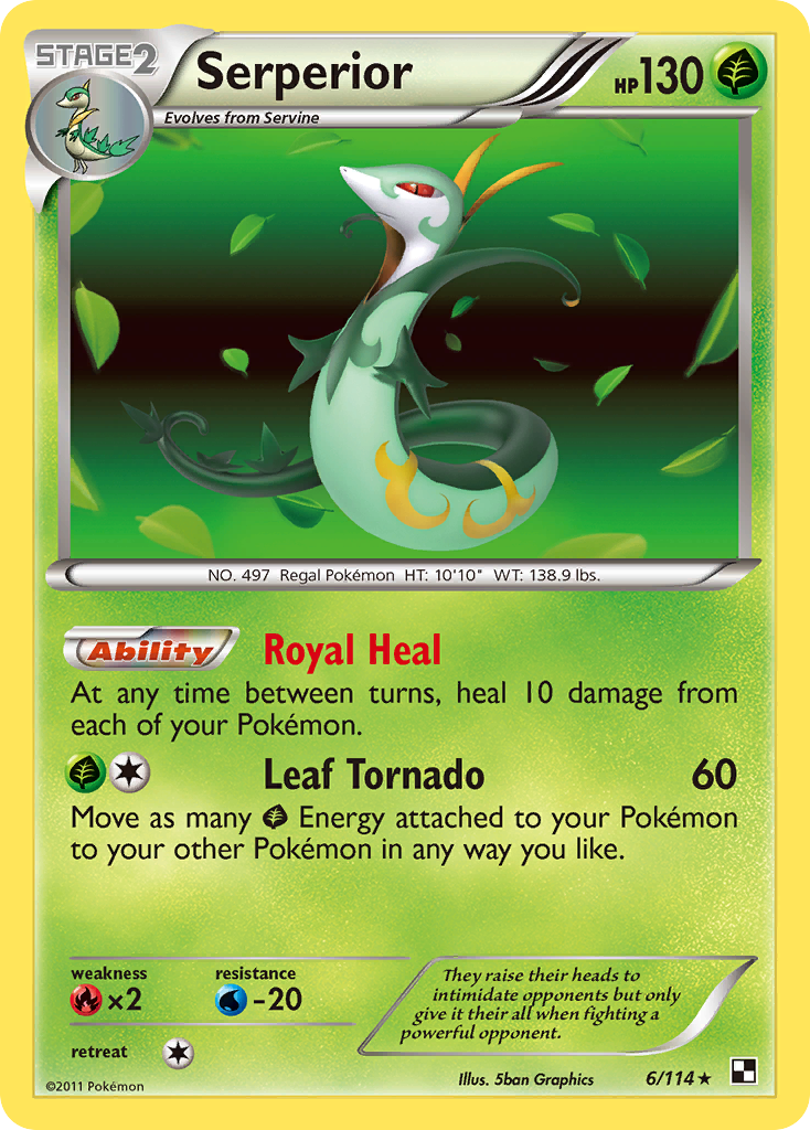 Serperior (6/114) - Black & White Pokémon Card