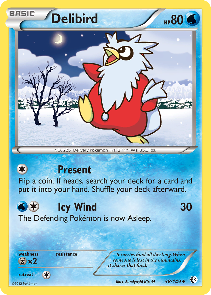 Delibird (38/149) - Boundaries Crossed Pokémon Card