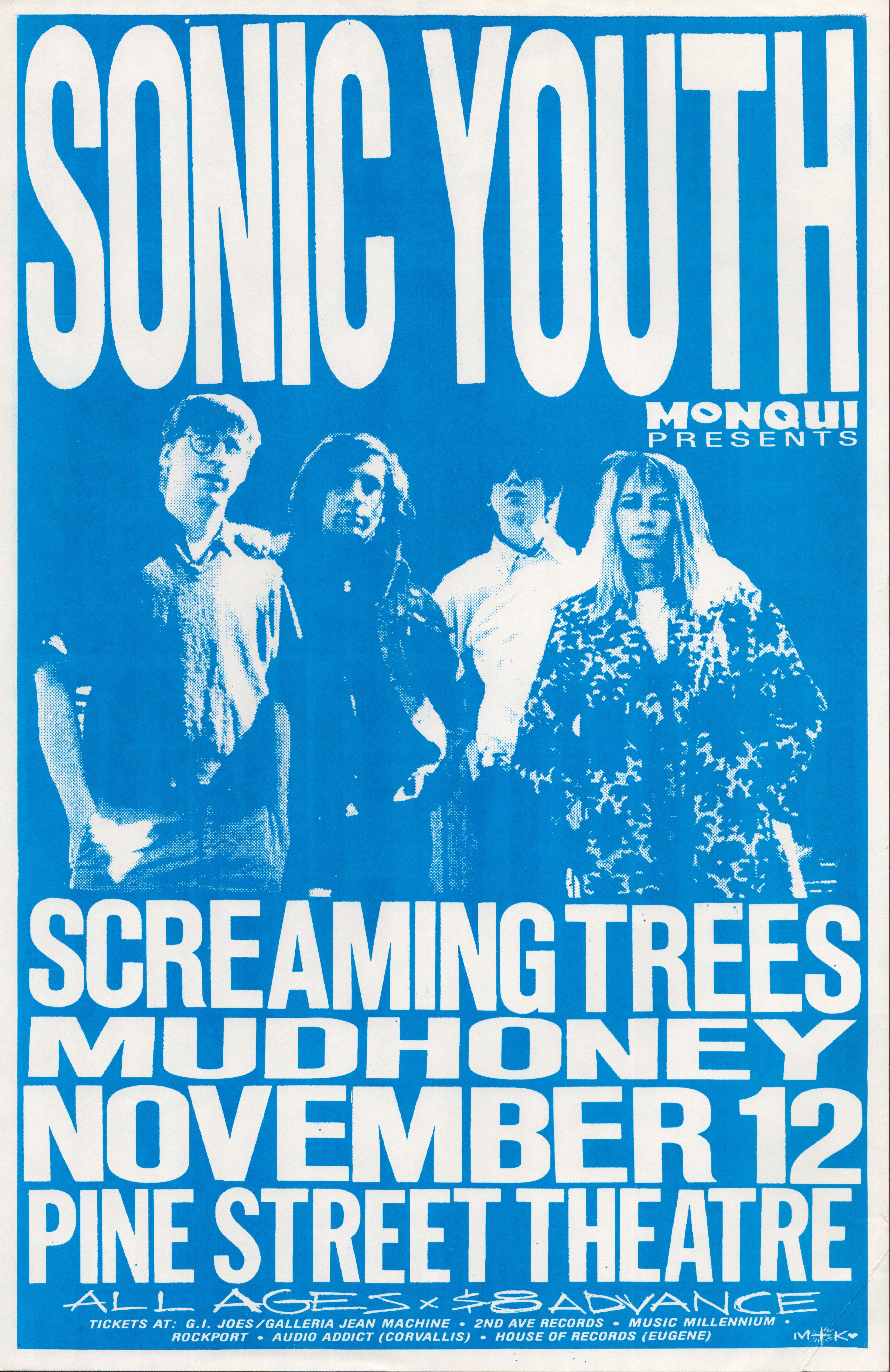 MXP-252.2 Sonic Youth Pine Street Theatre 1988 Concert Poster