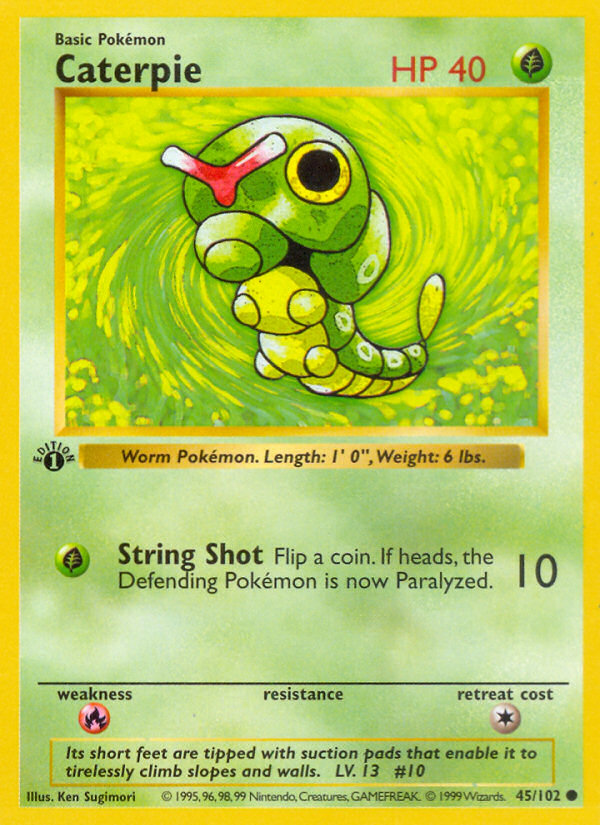 Caterpie (45/102) - Base (1st Edition) Pokémon Card