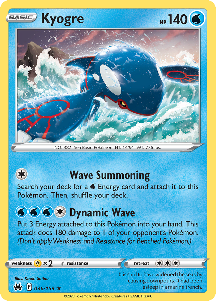 Kyogre (36/159) - Crown Zenith Pokémon Card