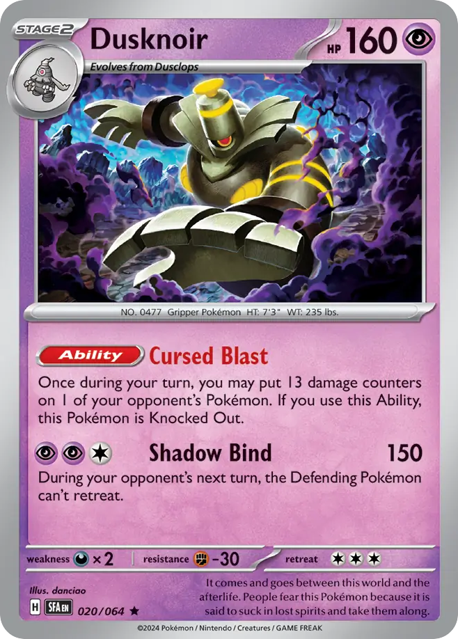 Dusknoir (20/64) - Shrouded Fable Pokémon Card