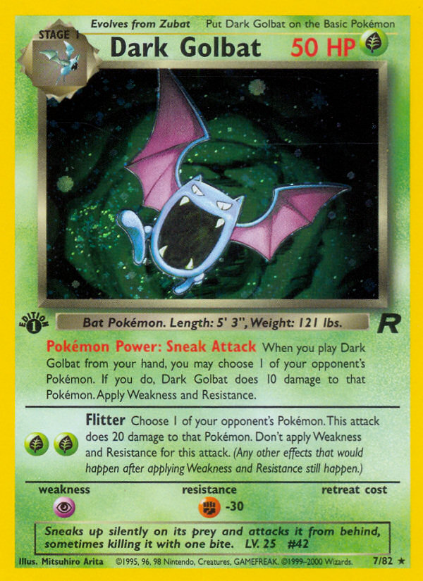 Dark Golbat (7/82) - Team Rocket (1st Edition) Pokémon Card