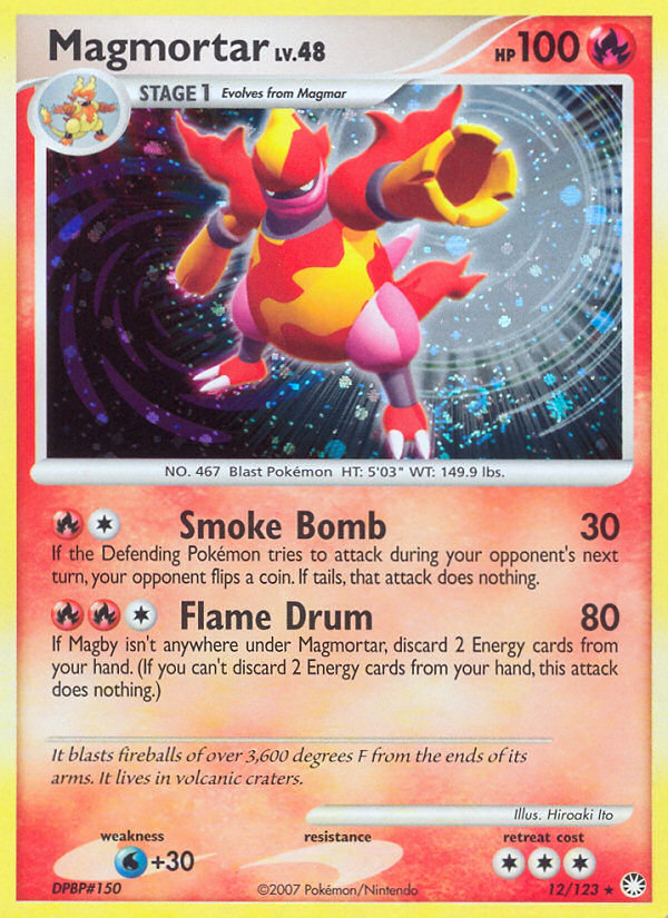 Magmortar (12/123) - Mysterious Treasures Pokémon Card