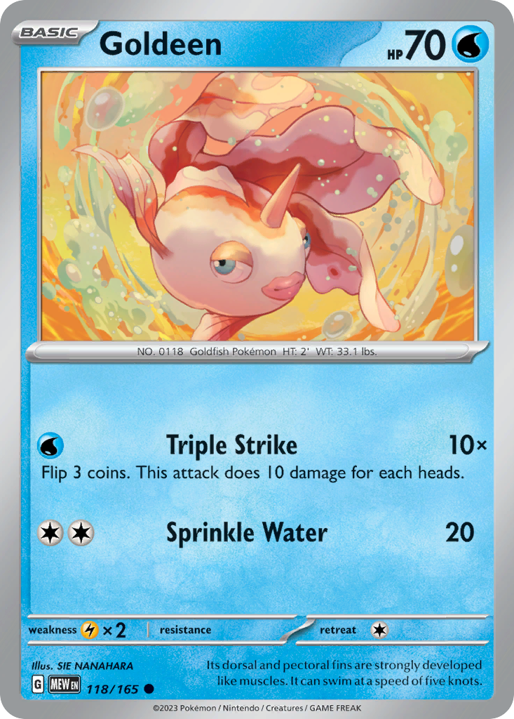 Goldeen (118/165) - 151 Pokémon Card