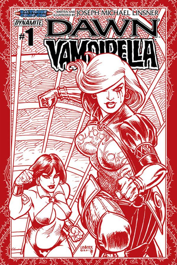Dawn Vampirella #1 (Baltimore Comic-Con Blood Red Sketch Cover)