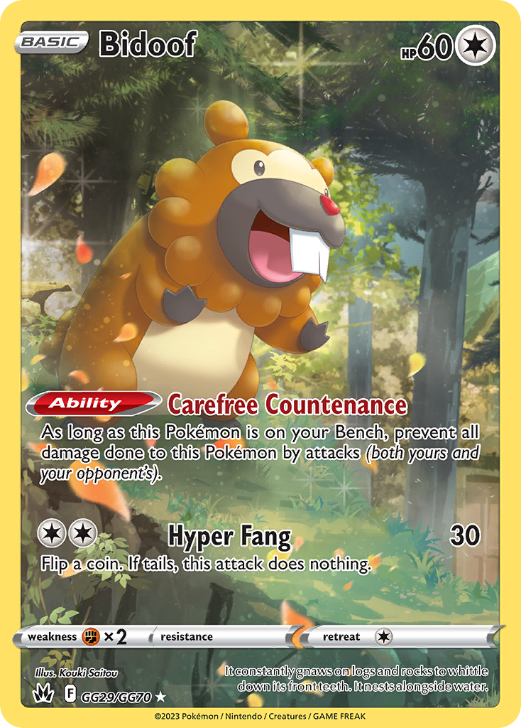 Bidoof (GG29) - Crown Zenith Galarian Gallery Pokémon Card