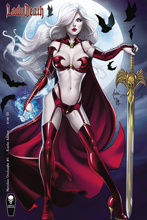Lady Death: Merciless Onslaught #1 (Tucci Scarlet Variant Cover)