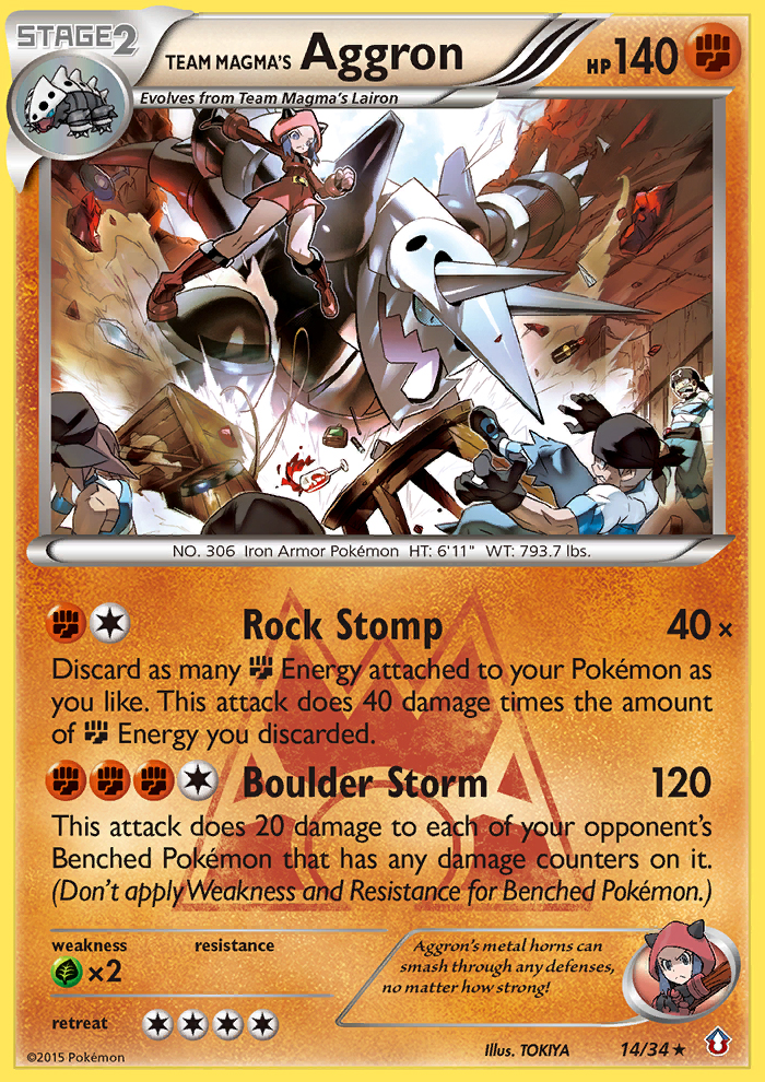 Team Magma's Aggron (14/34) - Double Crisis Pokémon Card