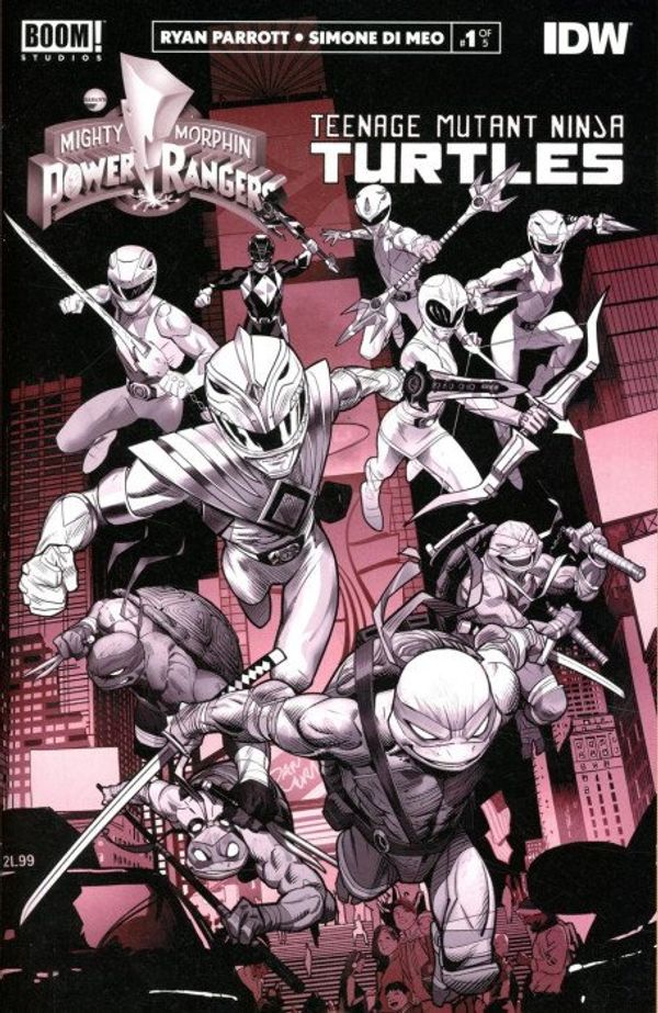 MIghty Morphin Power Rangers/TMNT #1 (Black & White Edition)
