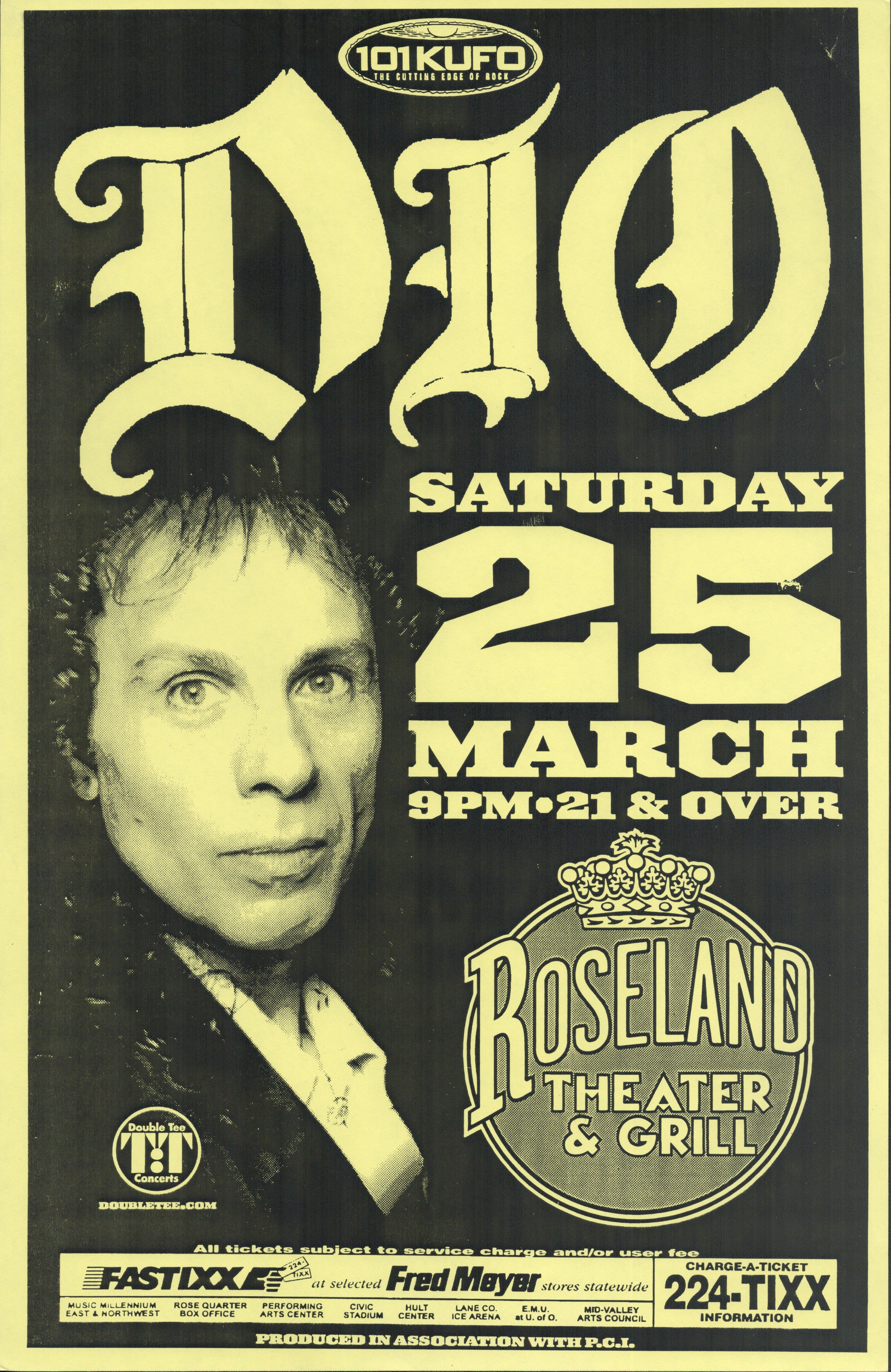 MXP-216.8 Dio 2000 Roseland Theater  Mar 25 Concert Poster