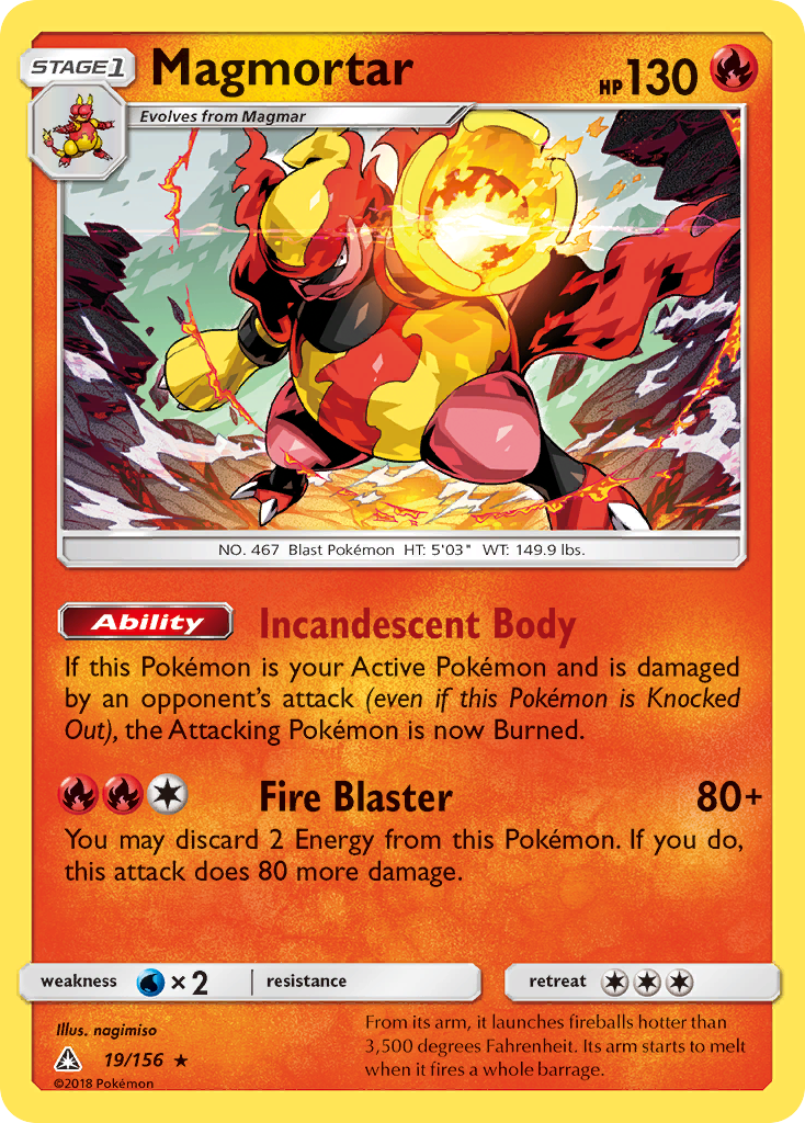 Magmortar (19/156) - Ultra Prism Pokémon Card