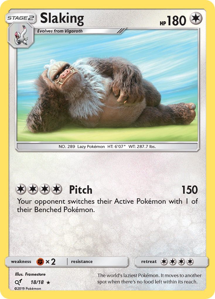 Slaking (18/18) - Detective Pikachu Pokémon Card