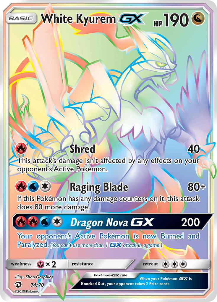 White Kyurem GX (74/70) - Dragon Majesty Pokémon Card