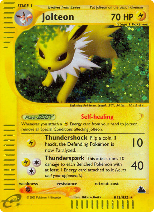 Jolteon (H12) - Skyridge Pokémon Card