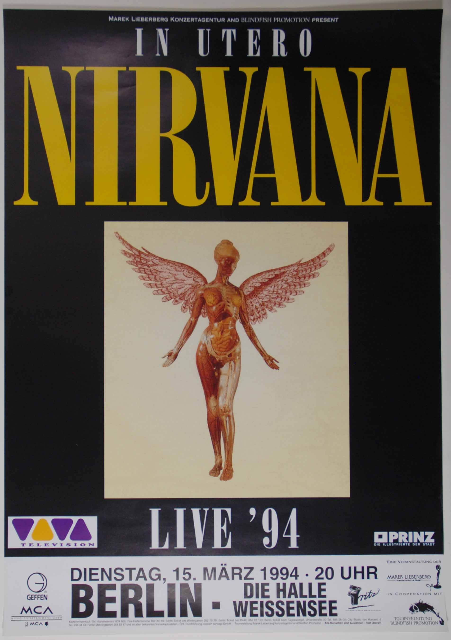 Nirvana Die Halle 1994 Concert Poster