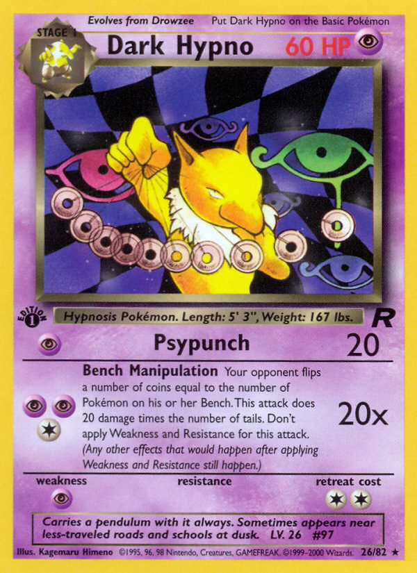 Dark Hypno (26/82) - Team Rocket (1st Edition) Pokémon Card