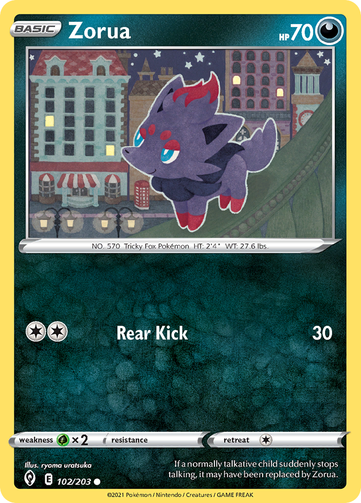 Zorua (102/203) - Evolving Skies Pokémon Card