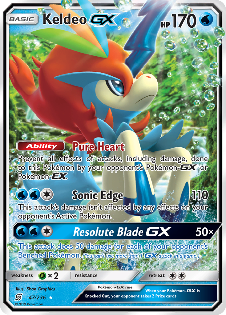 Keldeo GX (47/236) - Unified Minds Pokémon Card