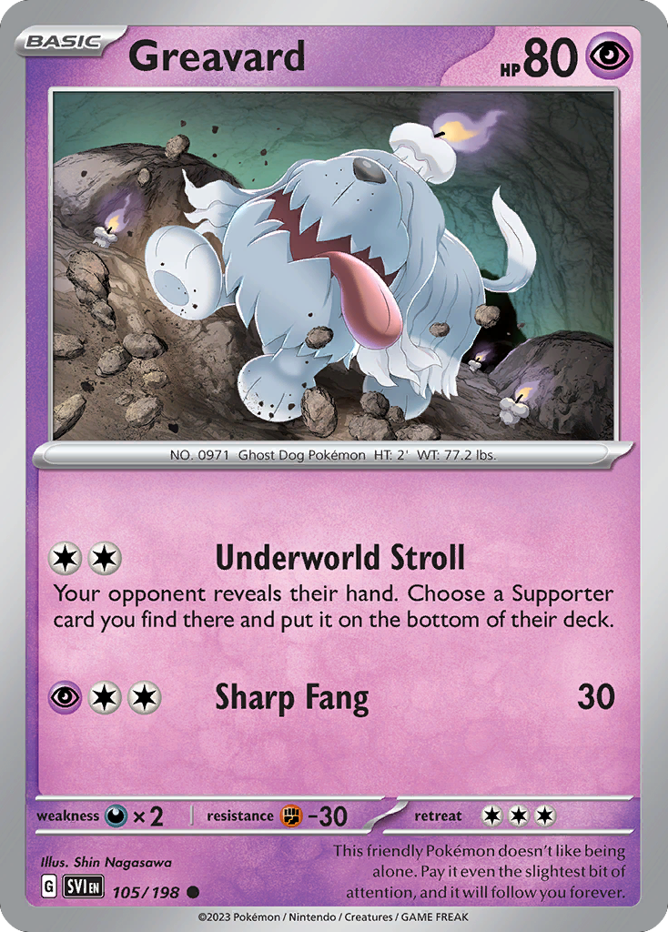 Greavard (105/198) - Scarlet & Violet Pokémon Card