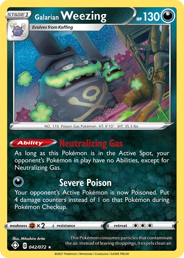 Galarian Weezing (42/72) - Shining Fates Pokémon Card