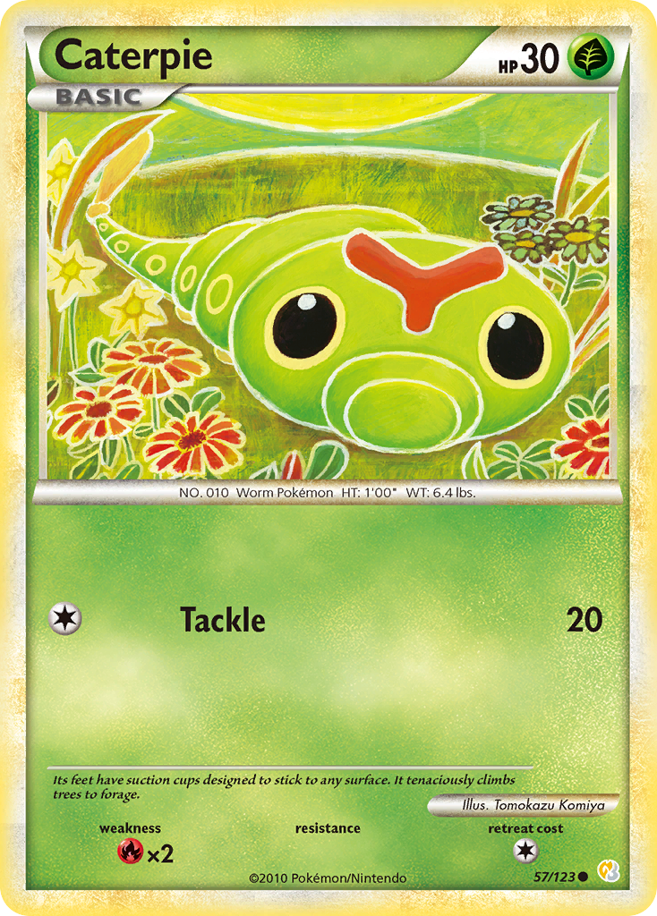 Caterpie (57/123) - HeartGold & SoulSilver Pokémon Card