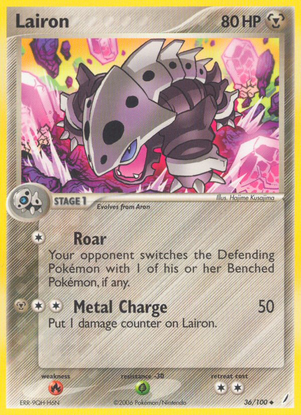 Lairon (36/100) - Crystal Guardians Pokémon Card