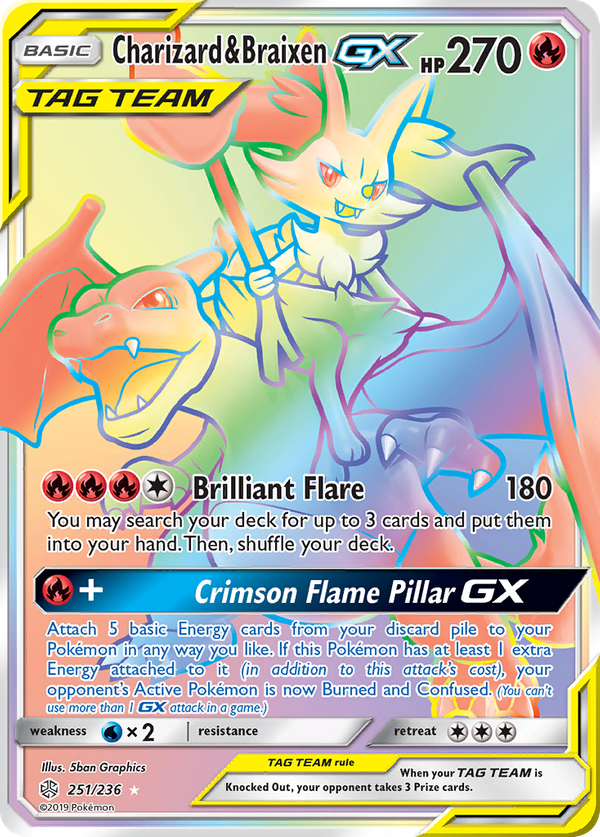 Charizard & Braixen GX (251/236) - Cosmic Eclipse