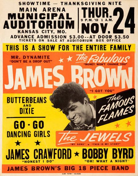James Brown Municipal Auditorium 1966 Concert Poster