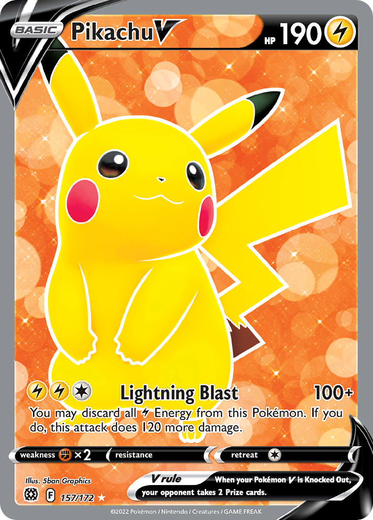 Pikachu V (157/172) - Brilliant Stars Pokémon Card