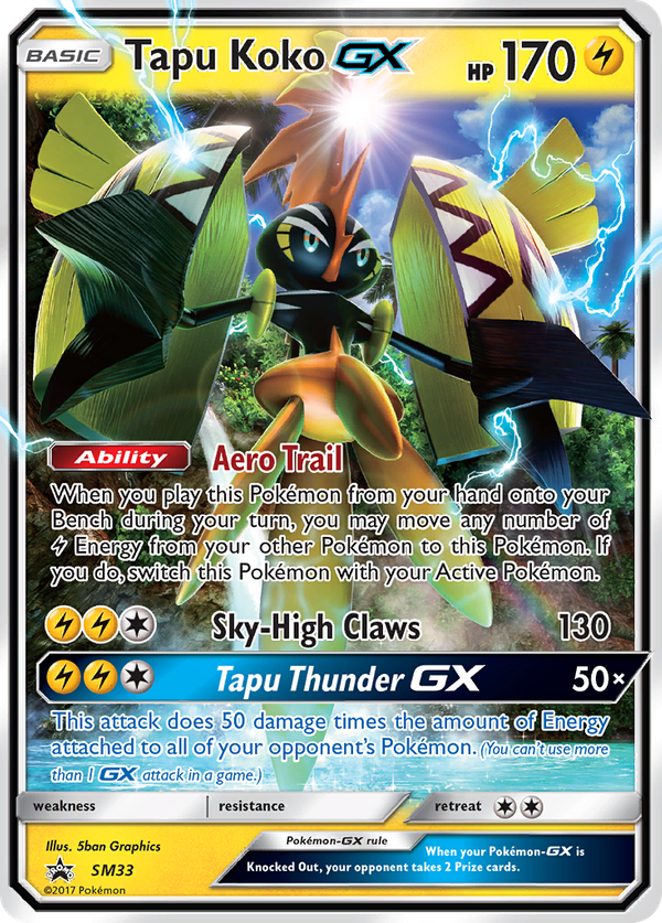 Tapu Koko GX (SM33) - SM Black Star Promos