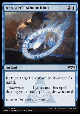 Arrester's Admonition (Ravnica Allegiance) Trading Card