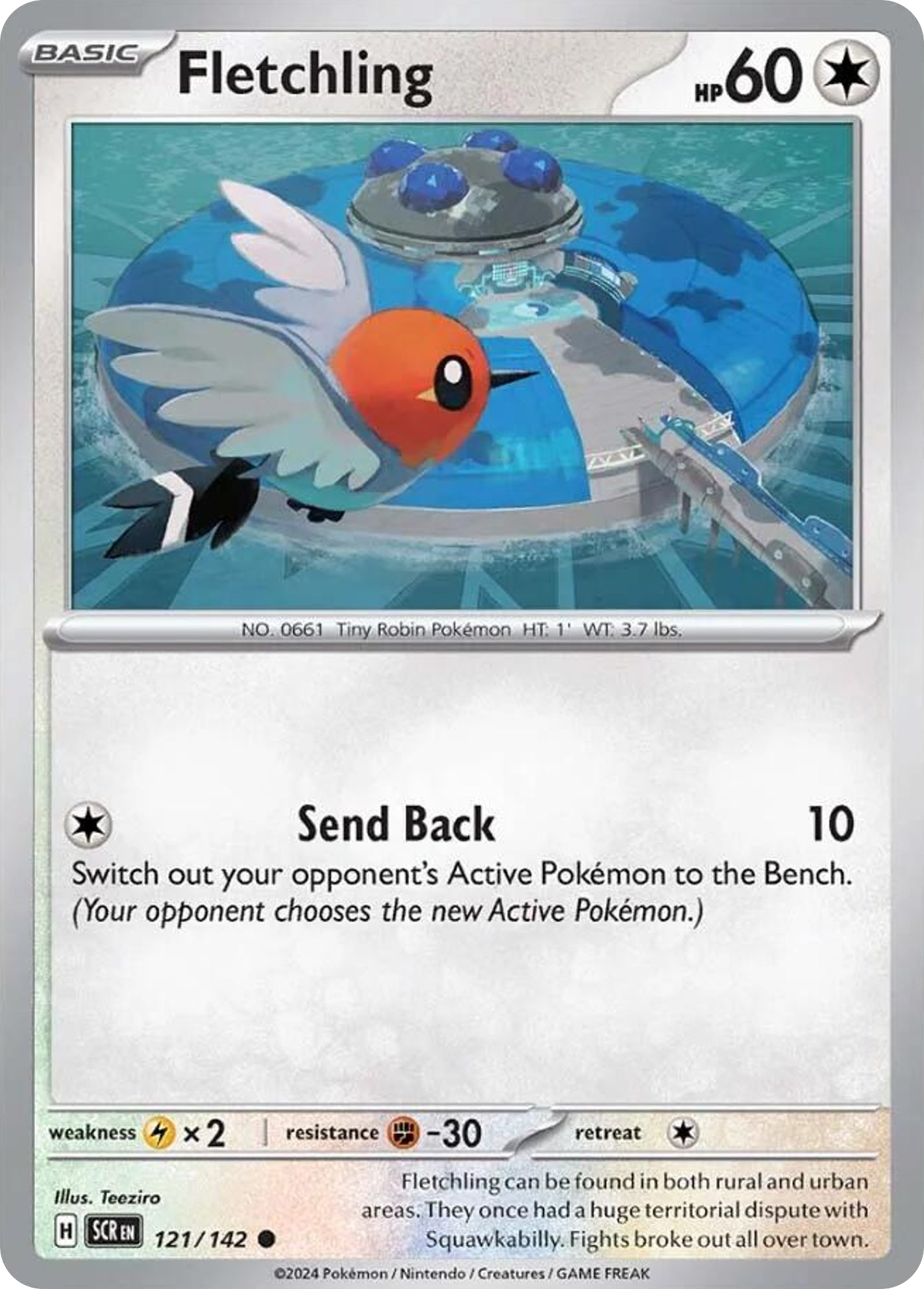 Fletchling (121/142) - Stellar Crown Pokémon Card