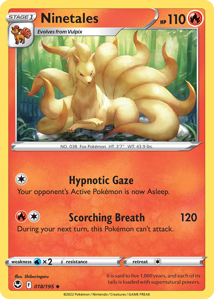 Ninetales (18/195) - Silver Tempest Pokémon Card