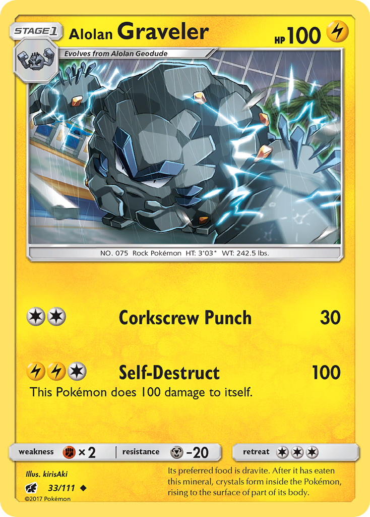 Alolan Graveler (33/111) - Crimson Invasion Pokémon Card