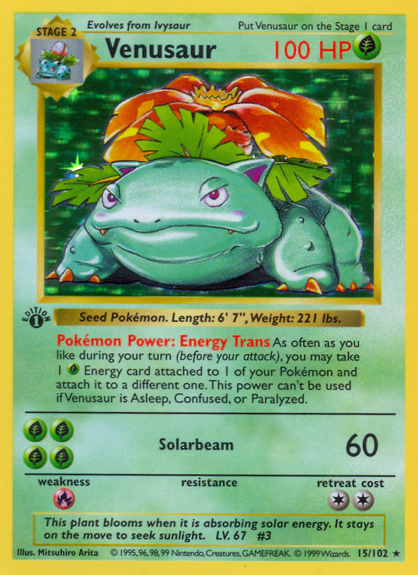 Venusaur (15/102) - Base (1st Edition) Pokémon Card