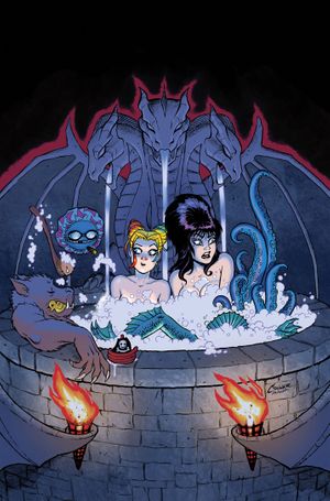 Harley Quinn X Elvira #4 (Cvr G Amanda Conner Hot Tub Ltd Virgin Variant)