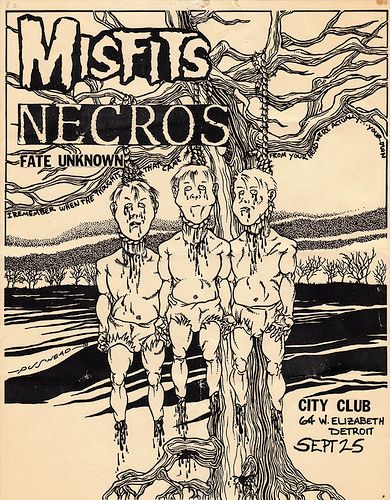 Misfits & Necros City Club 1982 Concert Poster