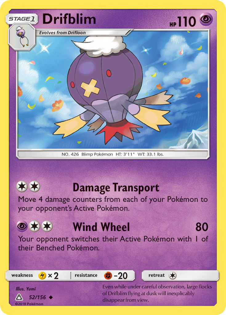 Drifblim (52/156) - Ultra Prism Pokémon Card