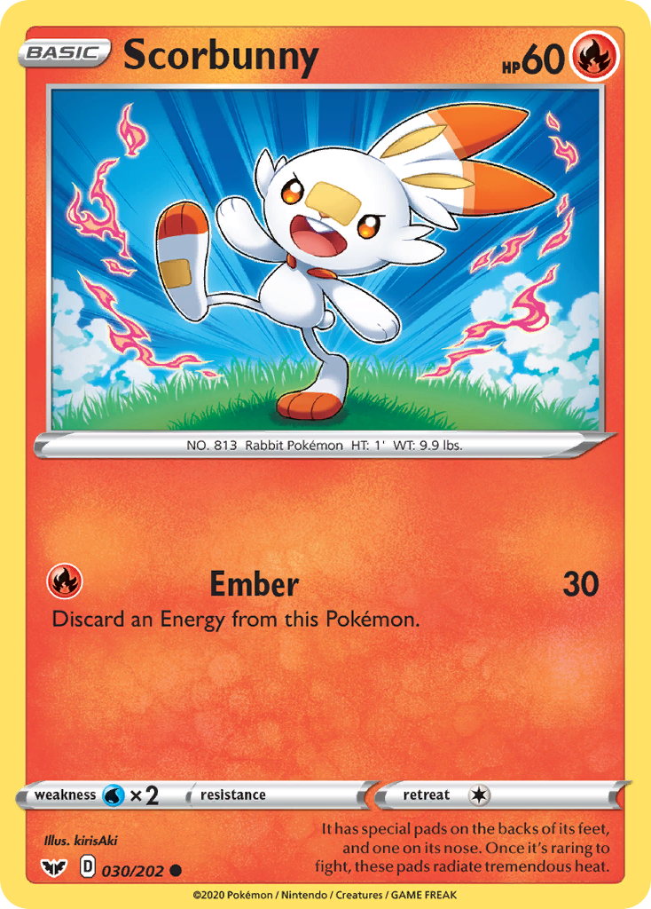 Scorbunny (30/202) - Sword & Shield Pokémon Card