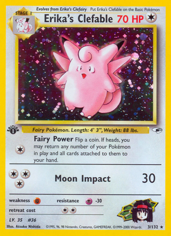 Erika's Clefable (3/132) - Gym Heroes (1st Edition) Pokémon Card