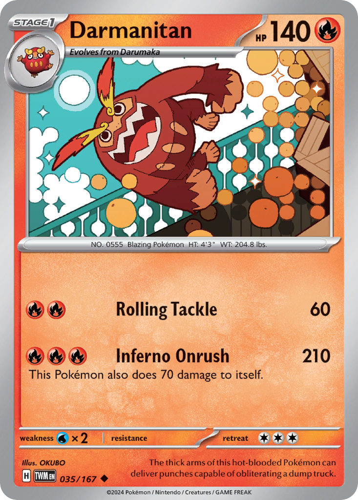 Darmanitan (35/167) - Twilight Masquerade Pokémon Card