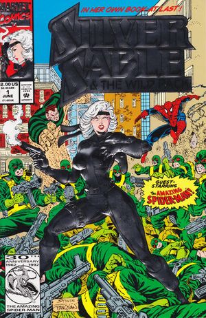 SILVER SABLE 1 NM NEWSSTAND Silver Foil Embossed Cover Marvel Comics 1992 