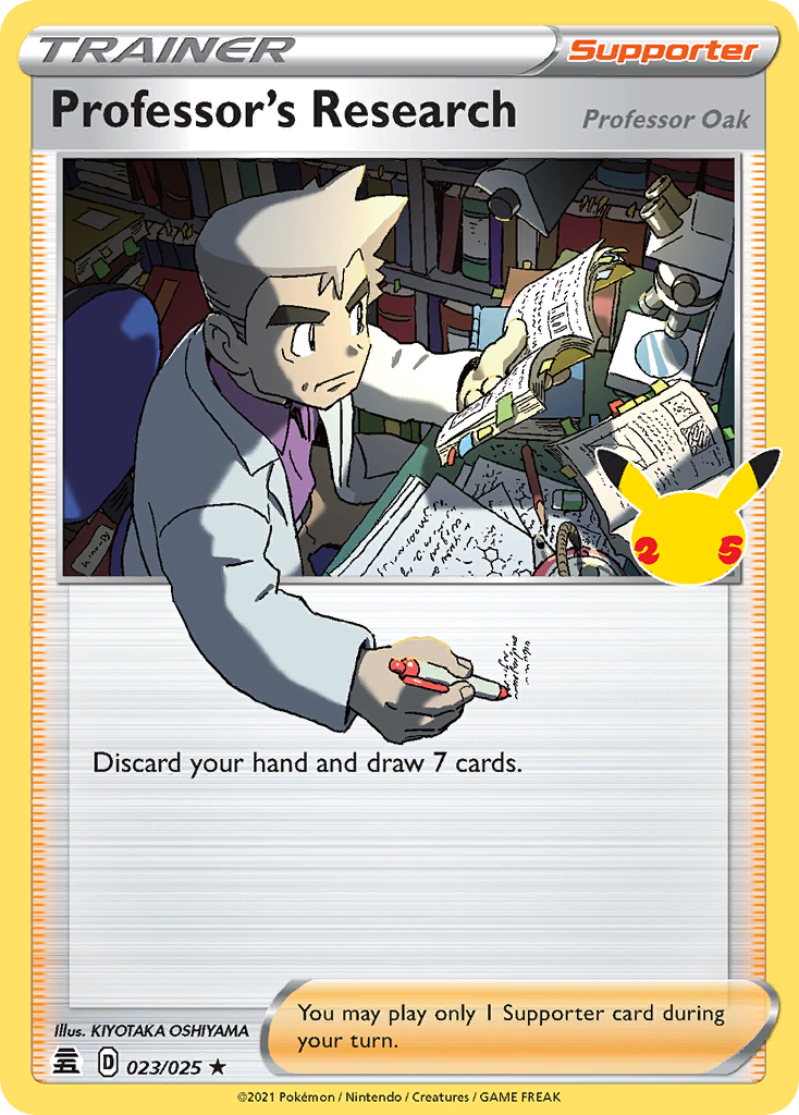 Professor's Research (Professor Oak) (Trainer: Supporter) (23/25) - Celebrations Pokémon Card