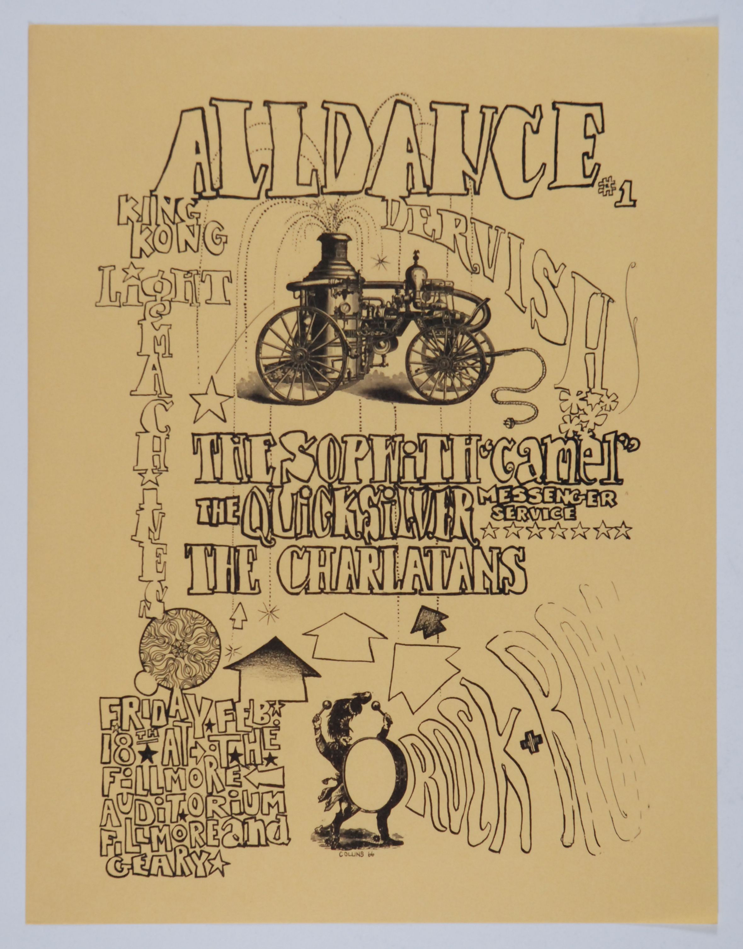 The Charlatans at Fillmore Auditorium - All Dance #1 1966 Concert Poster